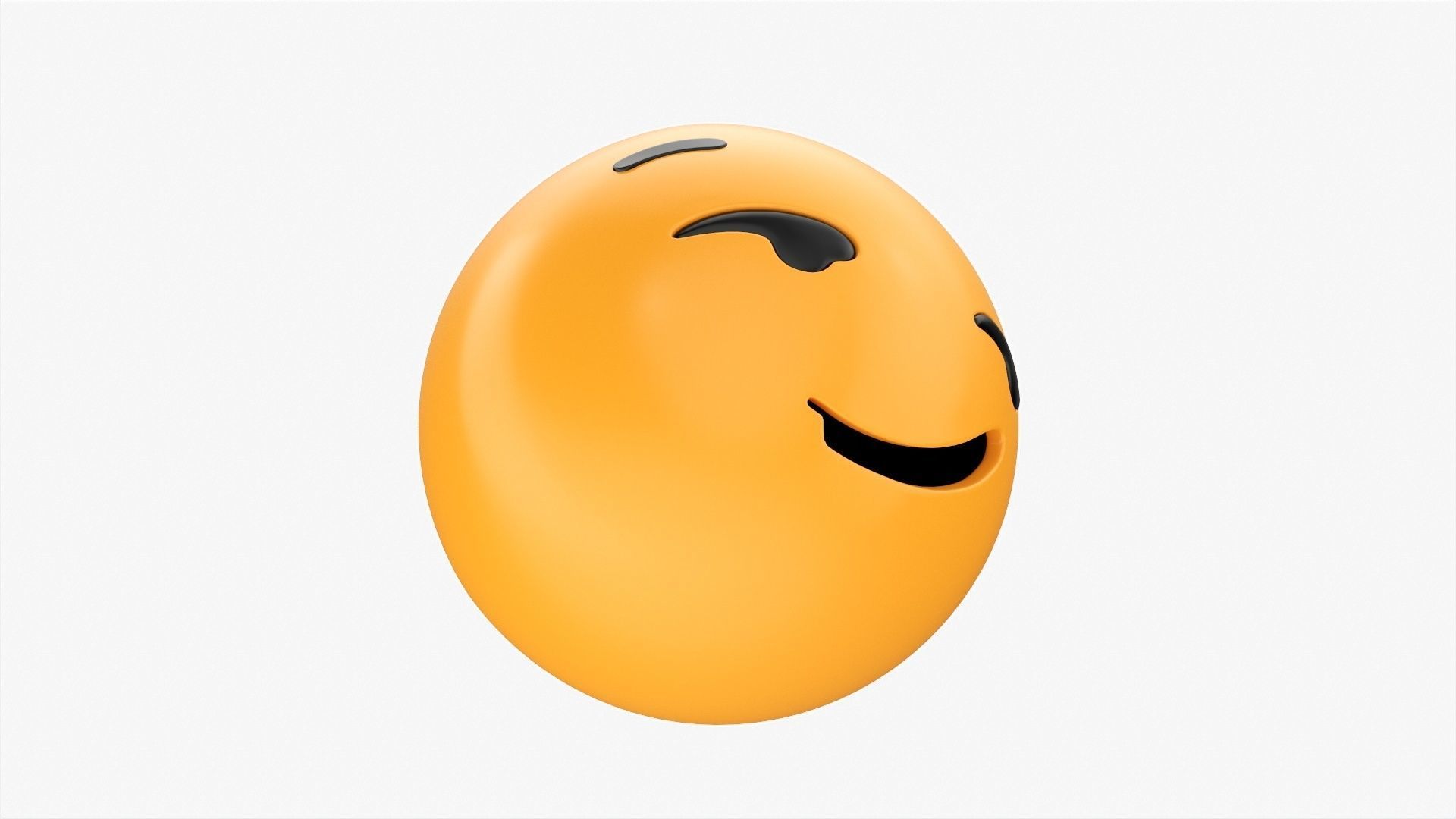 Emoji 014 Smirking 3D model_4