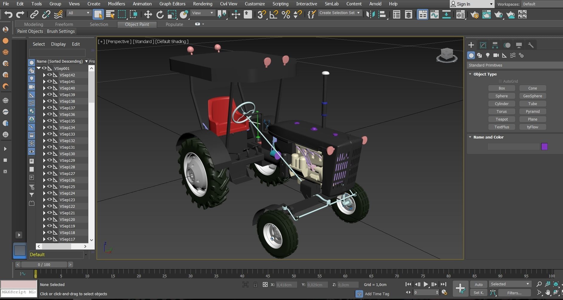 Vintage Tractor CASE Low-poly 3D model_16
