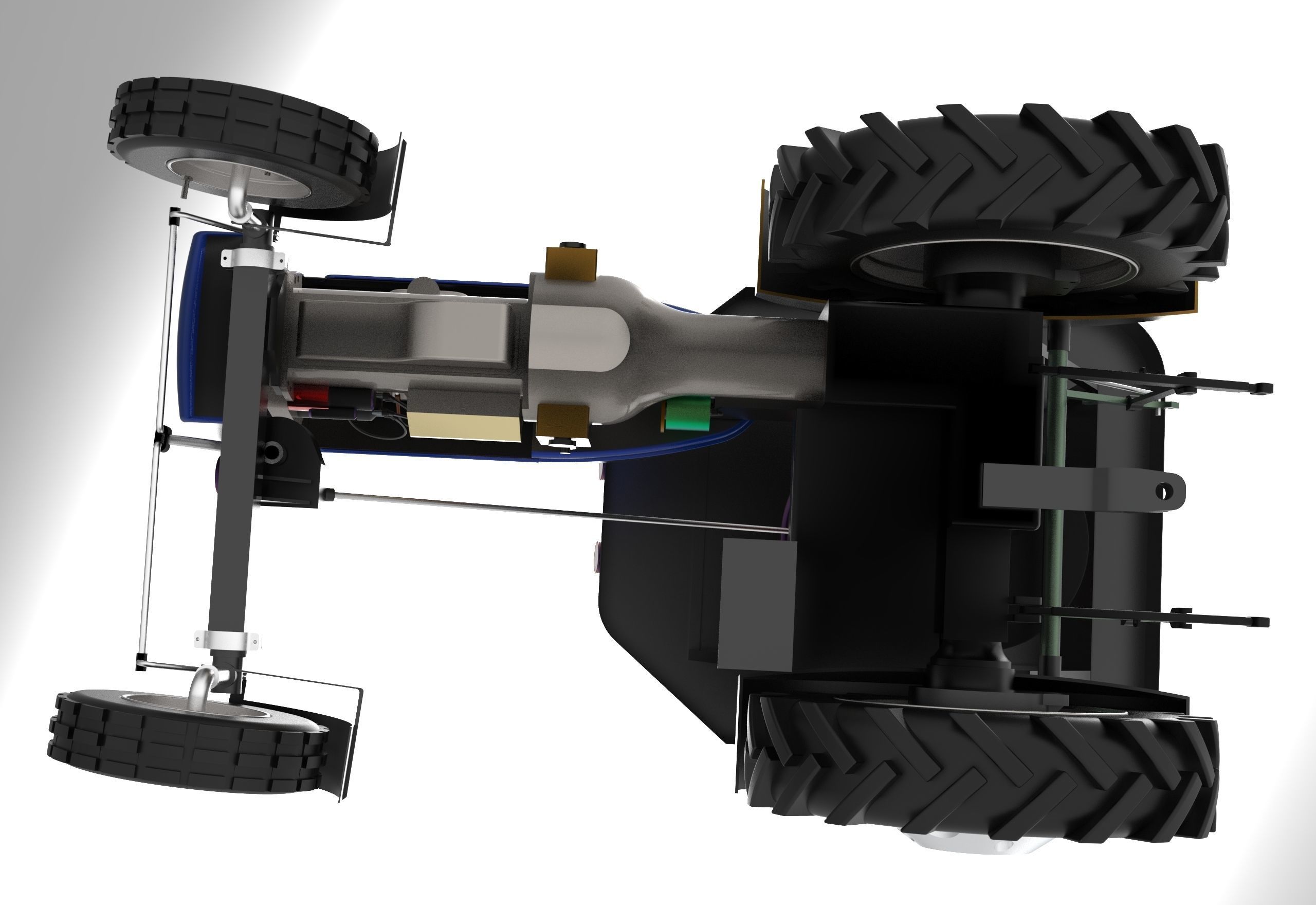 Vintage Tractor CASE Low-poly 3D model_9