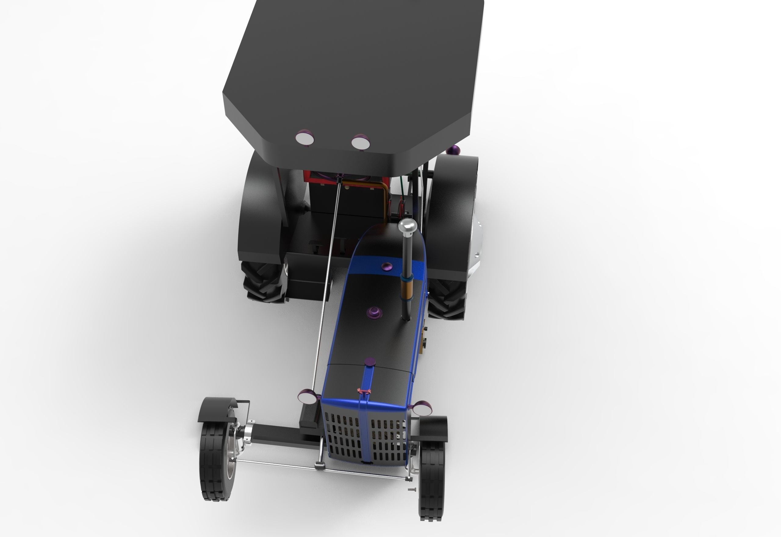 Vintage Tractor CASE Low-poly 3D model_6