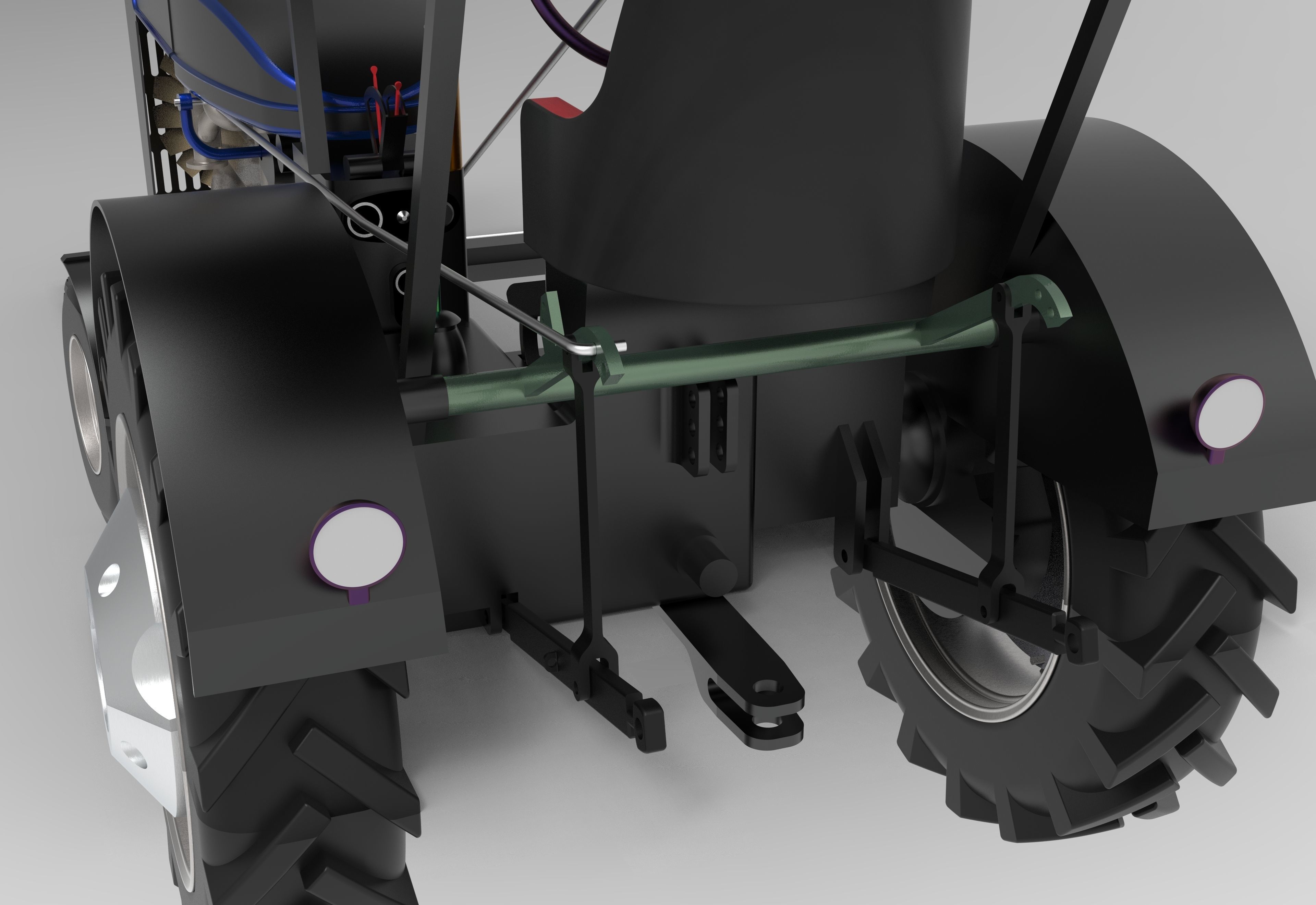 Vintage Tractor CASE Low-poly 3D model_4