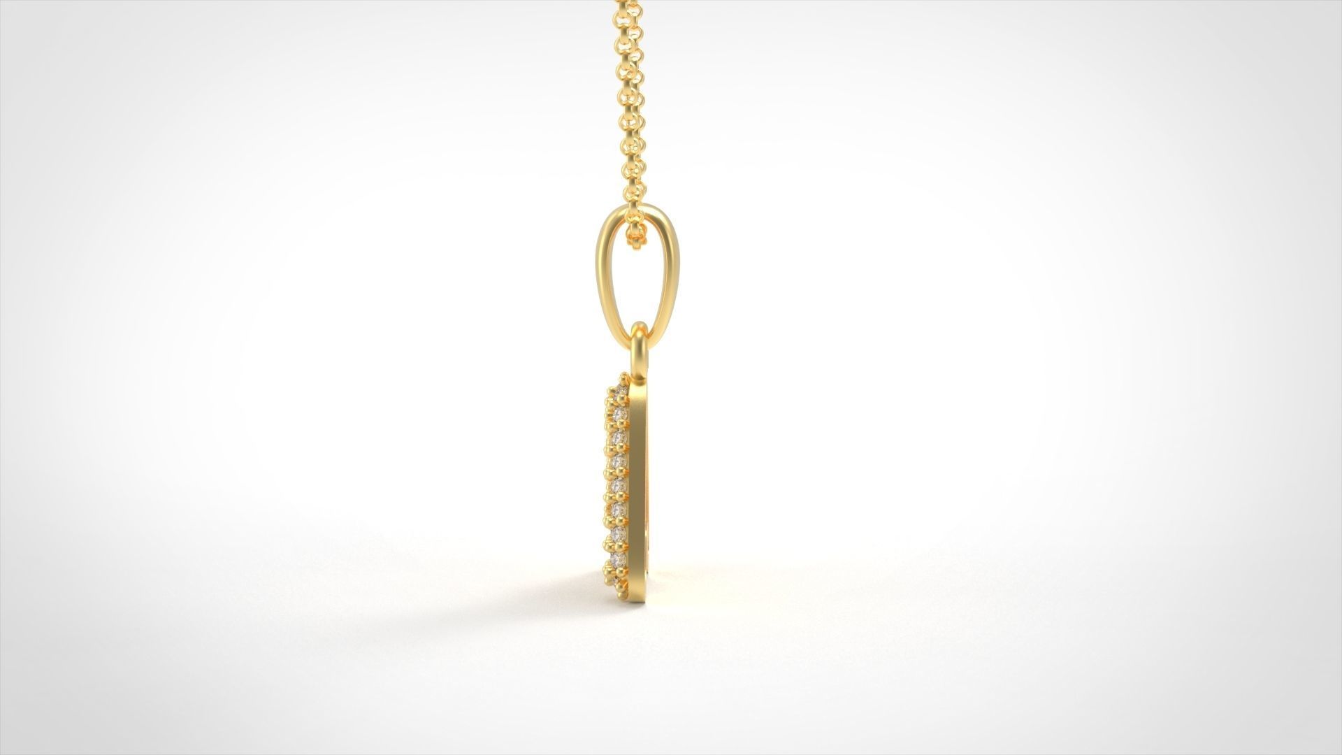 Model 518 Camber Initial A Letter Diamond Pendant 3D print model_3