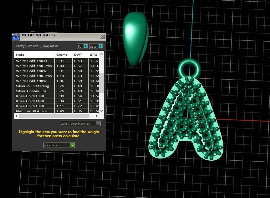 Model 518 Camber Initial A Letter Diamond Pendant 3D print model_14