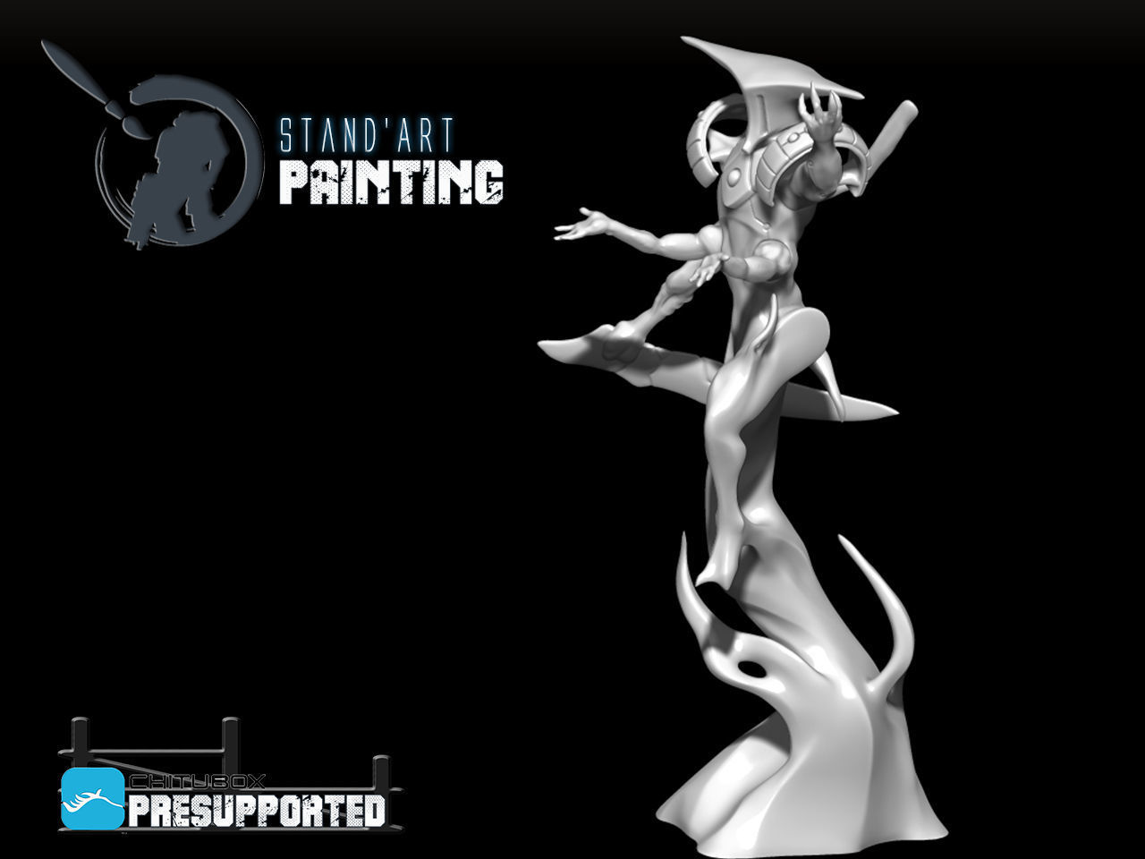 Aeteris stamp art painting - demon 3D model_2