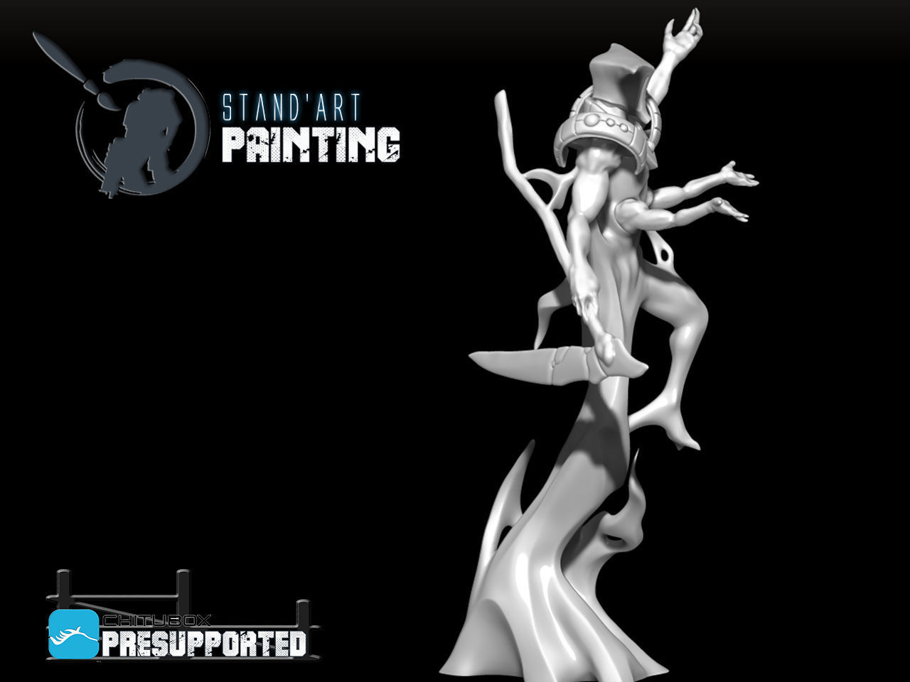 Aeteris stamp art painting - demon 3D model_4