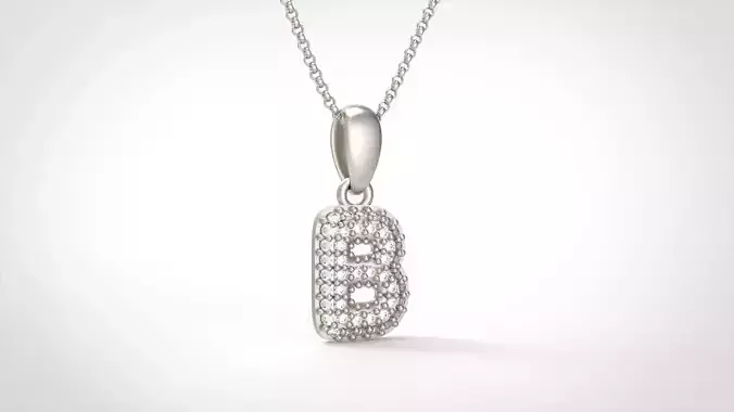 Model 519 Camber Initial B Letter Diamond Pendant 3D print model