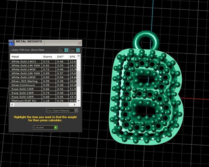 Model 519 Camber Initial B Letter Diamond Pendant 3D print model_14
