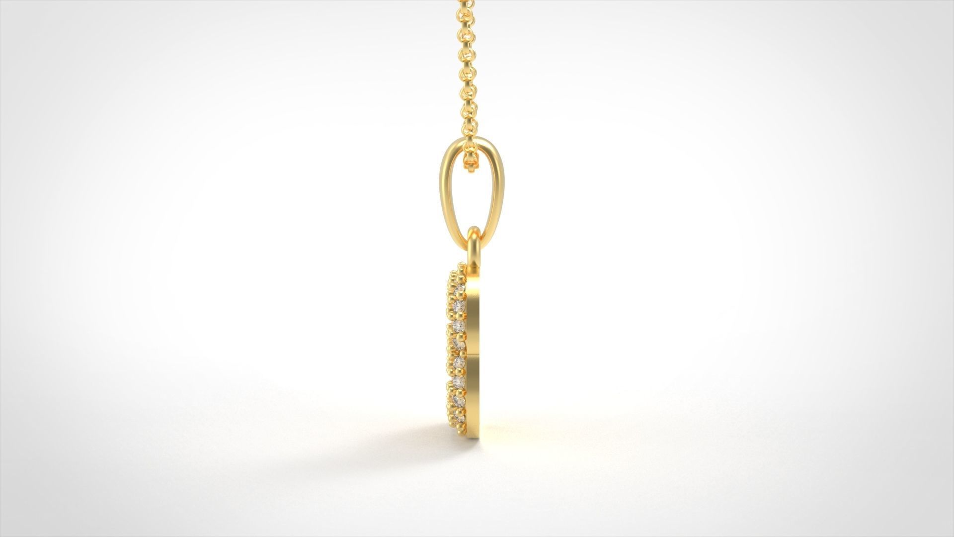 Model 519 Camber Initial B Letter Diamond Pendant 3D print model_3