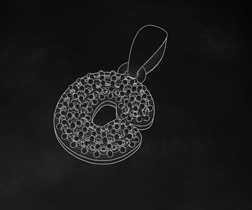 Model 520 Camber Initial C Letter Diamond Pendant 3D print model_11