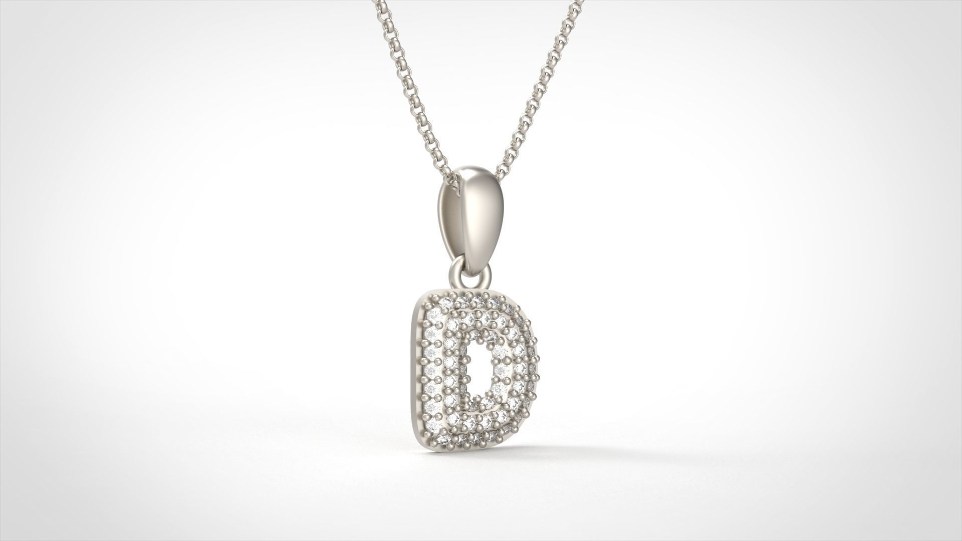 Model 521 Camber Initial D Letter Diamond Pendant 3D print model_5