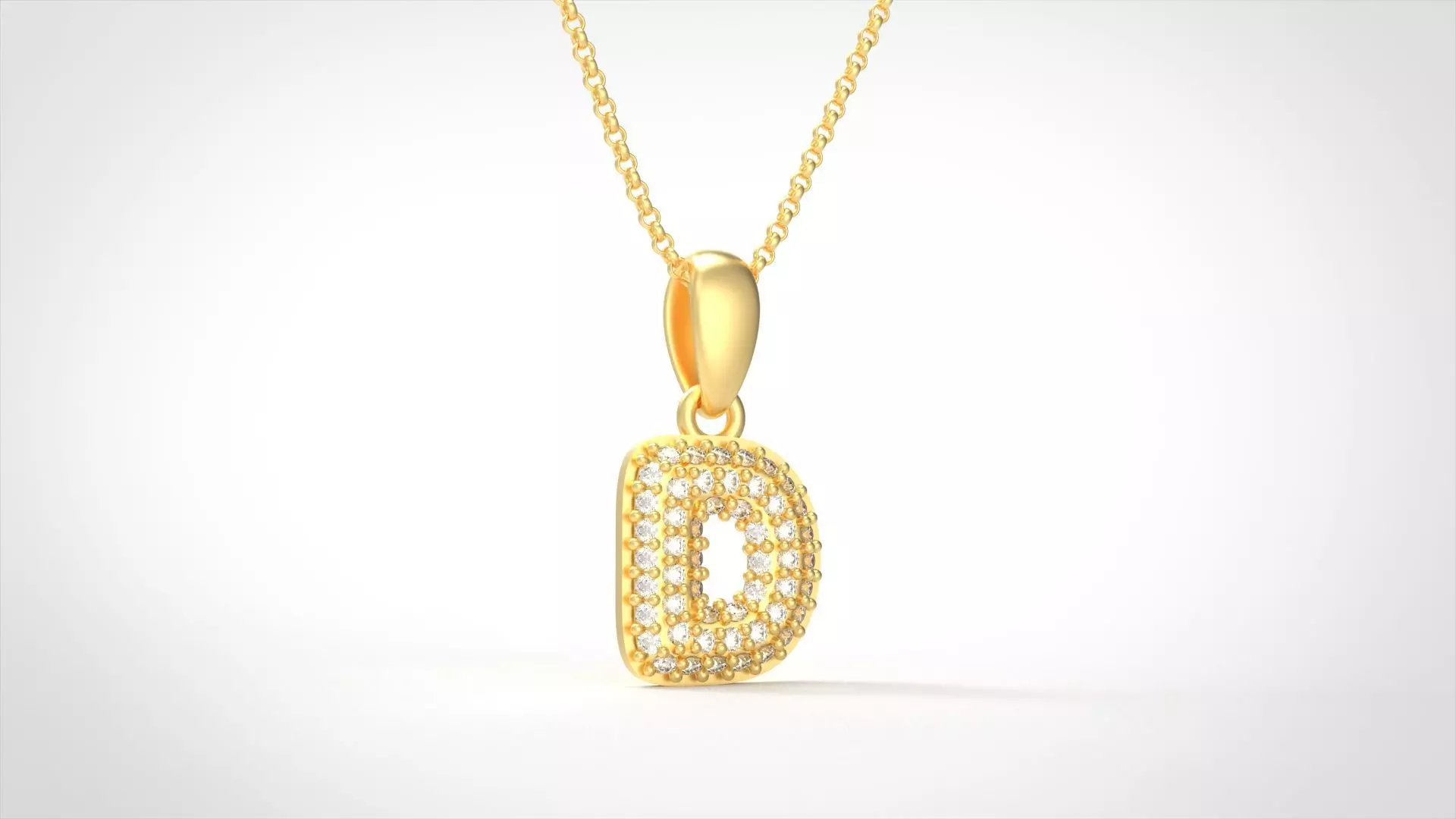 Model 521 Camber Initial D Letter Diamond Pendant 3D print model_0
