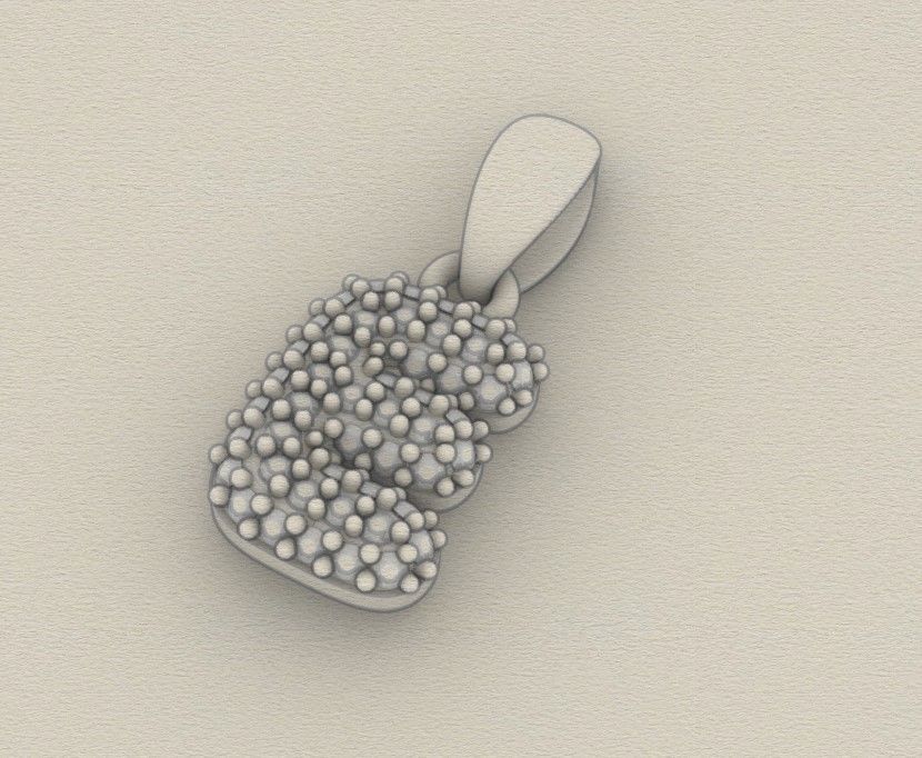 Model 522 Camber Initial E Letter Diamond Pendant 3D print model_10