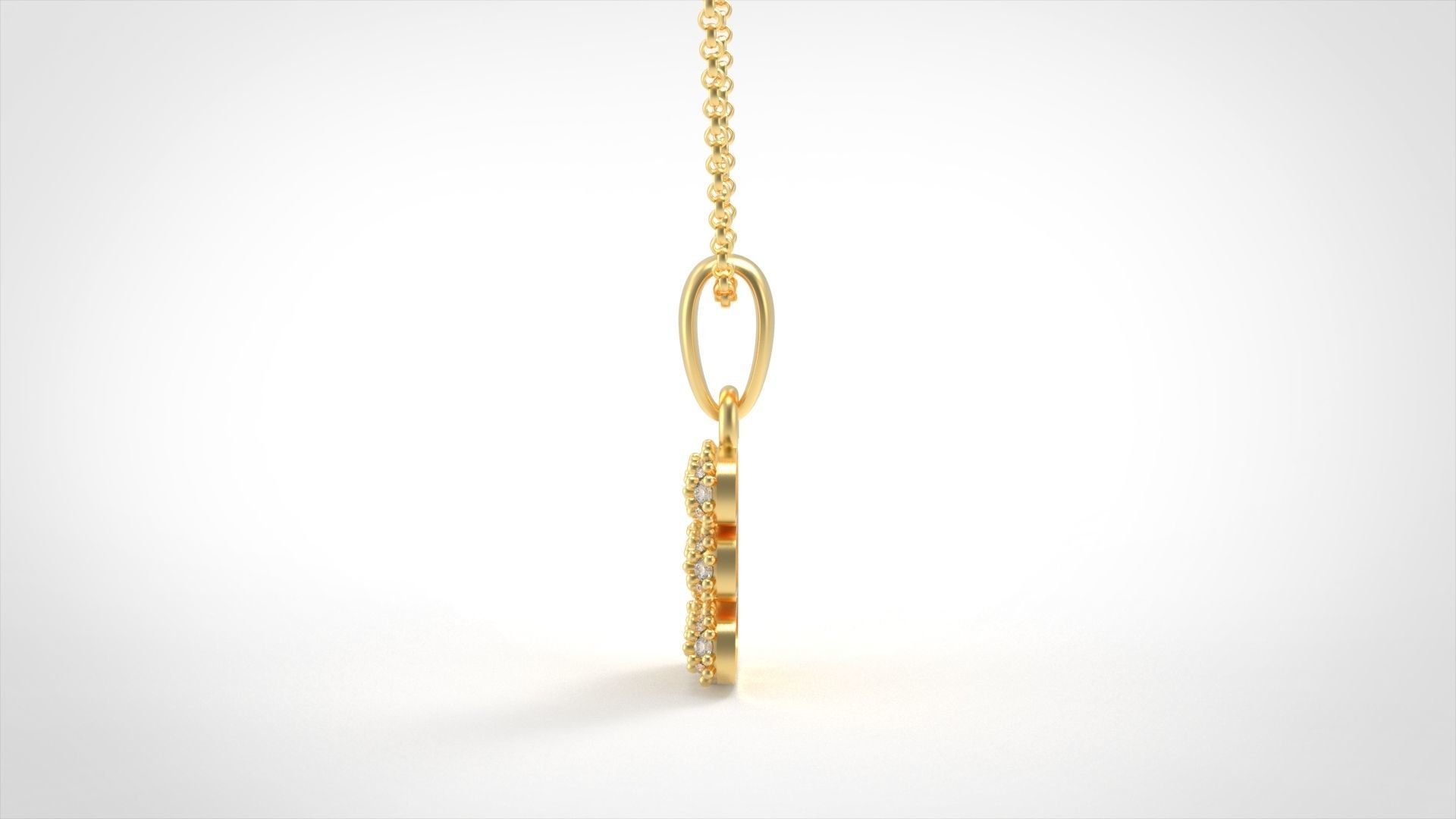 Model 522 Camber Initial E Letter Diamond Pendant 3D print model_3