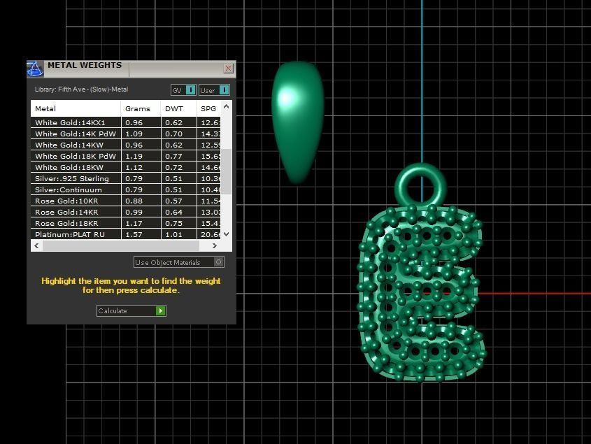 Model 522 Camber Initial E Letter Diamond Pendant 3D print model_14