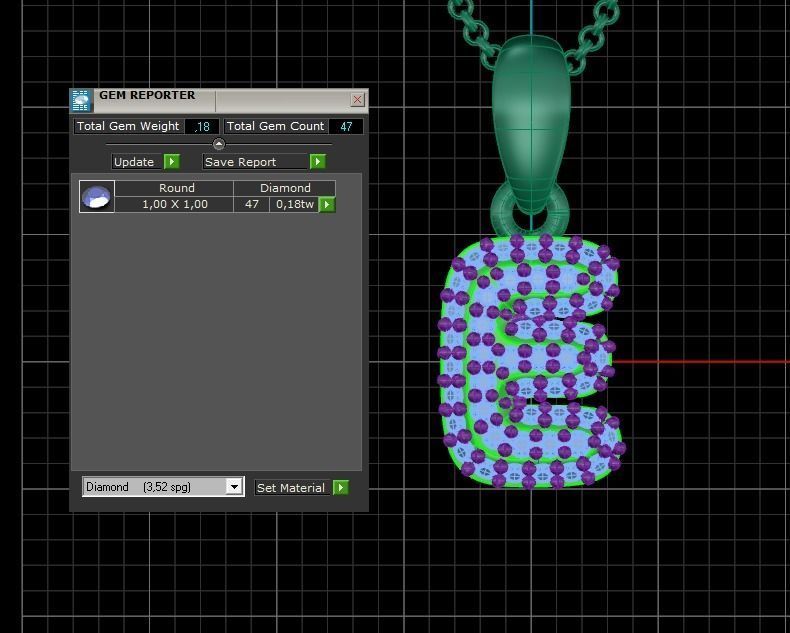 Model 522 Camber Initial E Letter Diamond Pendant 3D print model_12