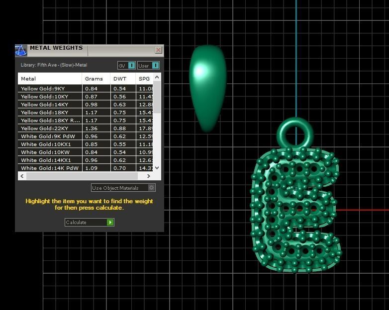 Model 522 Camber Initial E Letter Diamond Pendant 3D print model_13