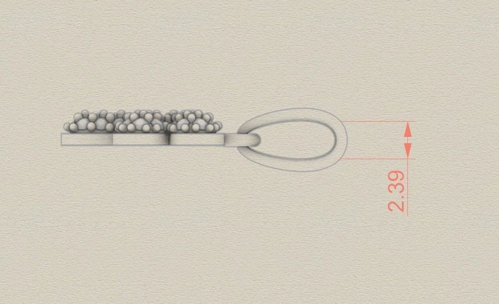 Model 523 Camber Initial F Letter Diamond Pendant 3D print model_9