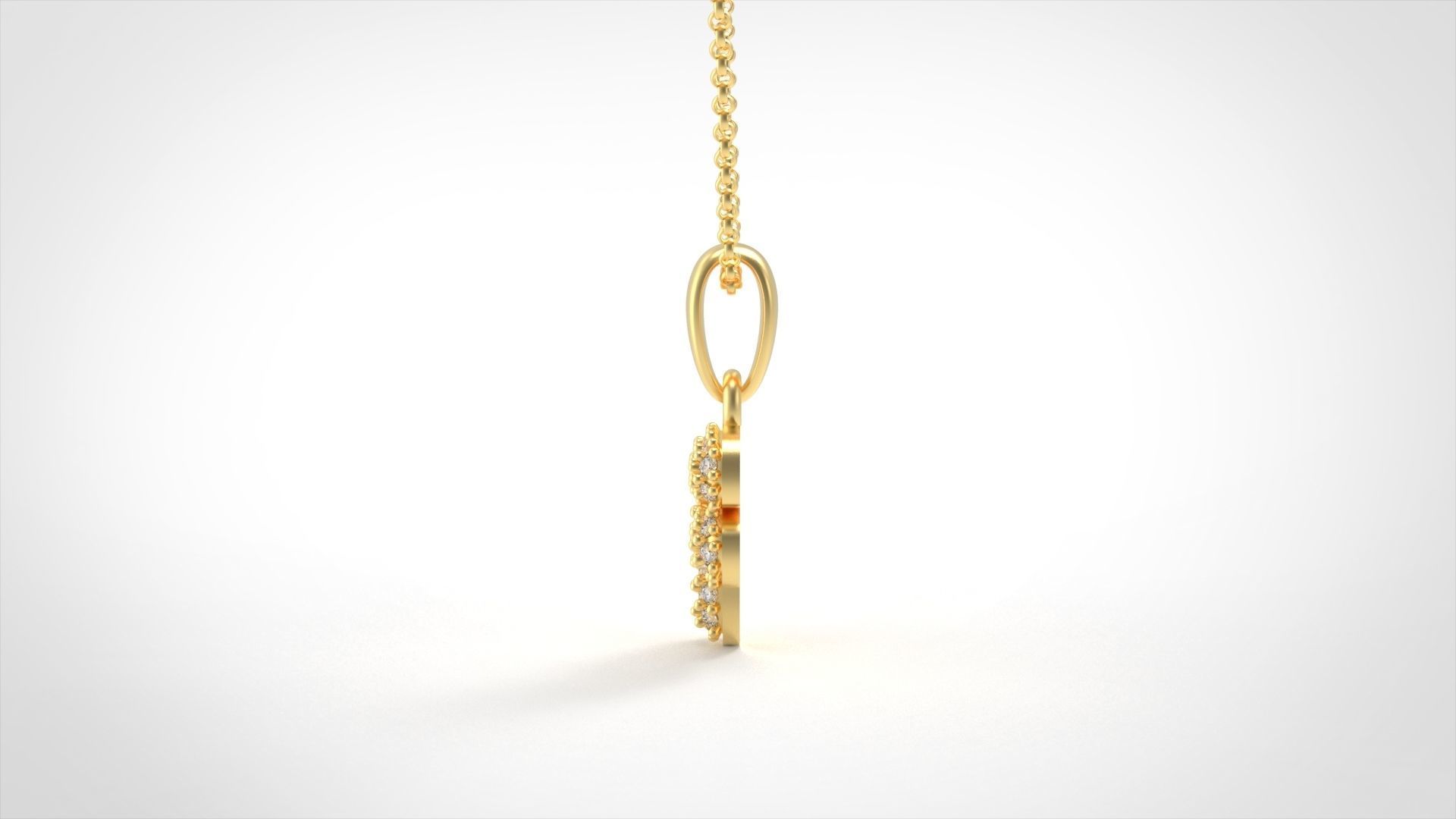 Model 523 Camber Initial F Letter Diamond Pendant 3D print model_3