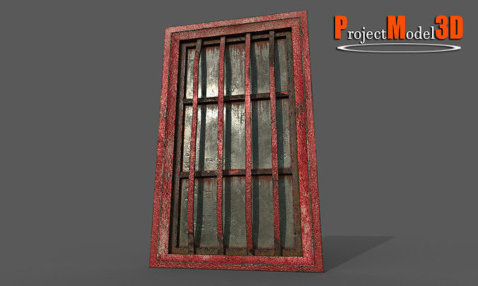 Metal window Version 003 Low-poly 3D model