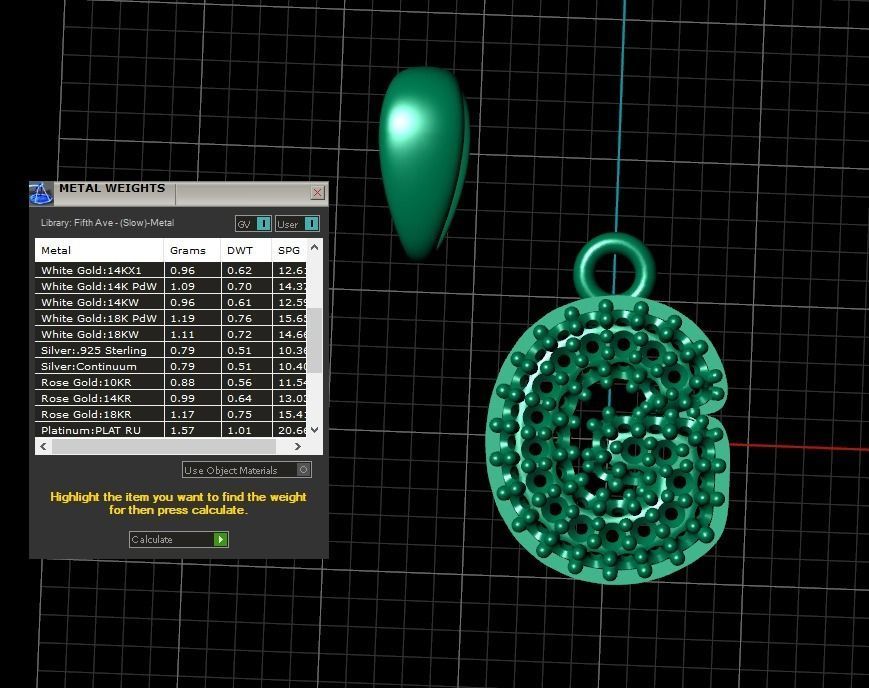 Model 524 Camber Initial G Letter Diamond Pendant 3D print model_14