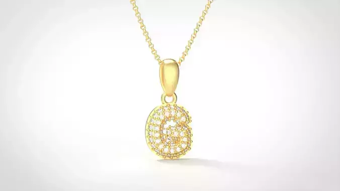 Model 524 Camber Initial G Letter Diamond Pendant 3D print model