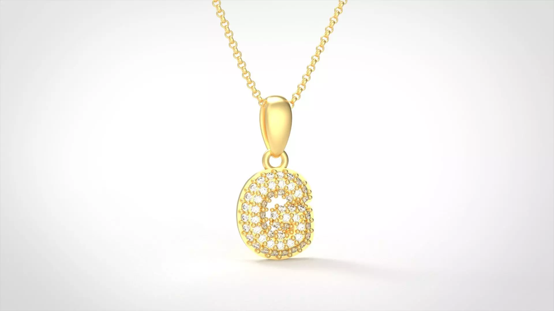 Model 524 Camber Initial G Letter Diamond Pendant 3D print model_0