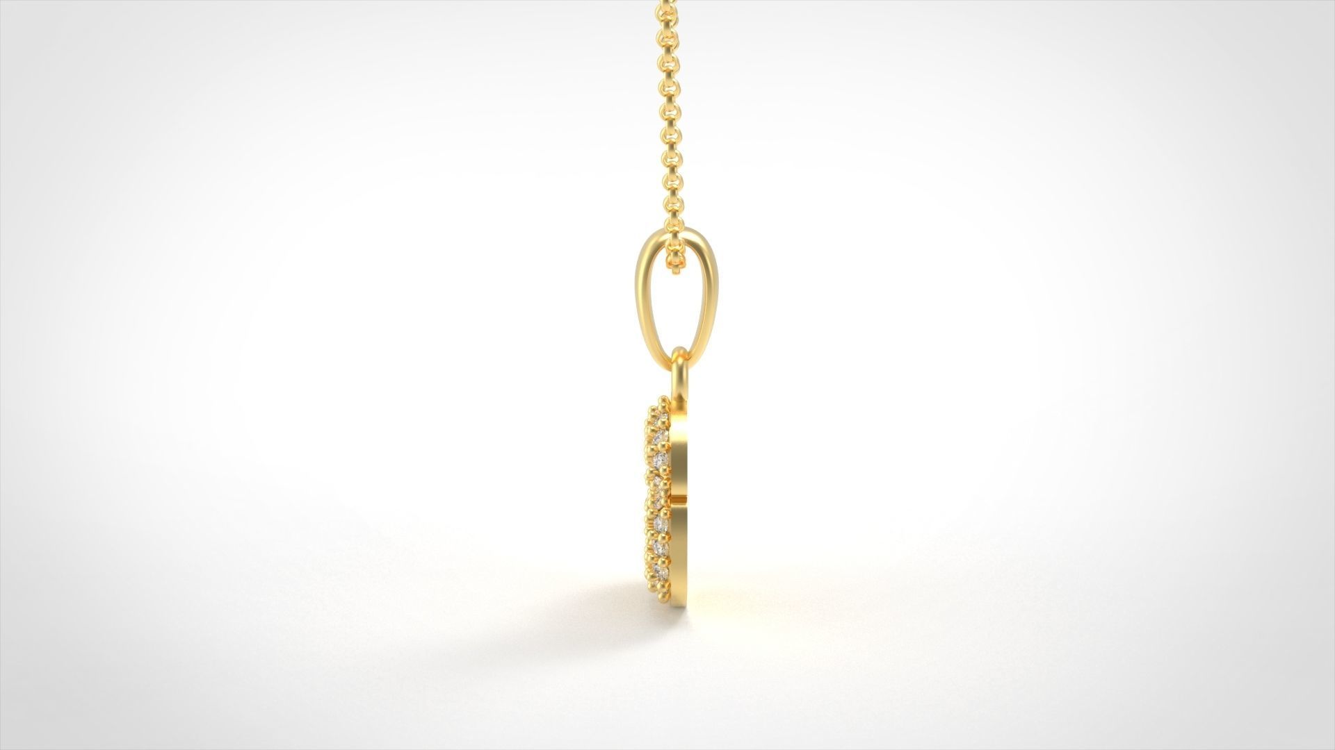 Model 524 Camber Initial G Letter Diamond Pendant 3D print model_2