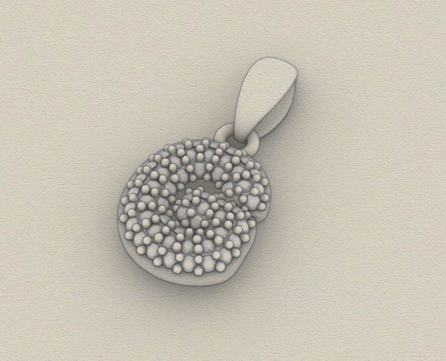 Model 524 Camber Initial G Letter Diamond Pendant 3D print model_10