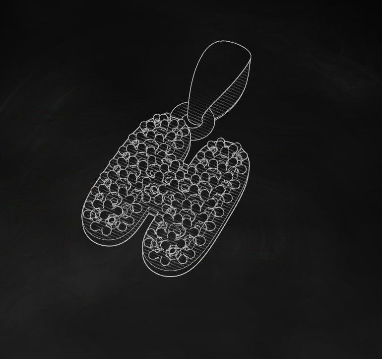 Model 525 Camber Initial H Letter Diamond Pendant 3D print model_11