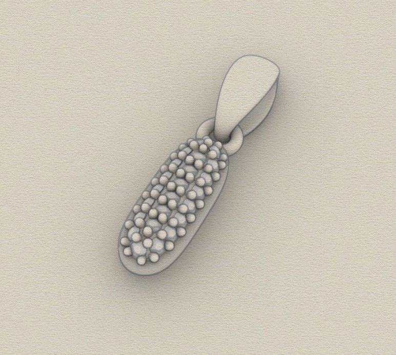 Model 526 Camber Initial I Letter Diamond Pendant 3D print model_10