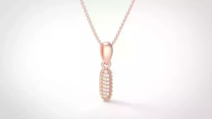 Model 526 Camber Initial I Letter Diamond Pendant 3D print model