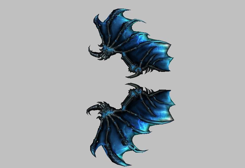 Blue Dragon Wing Low-poly 3D model_18