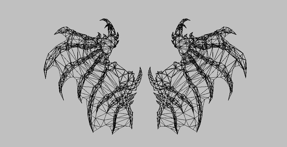 Blue Dragon Wing Low-poly 3D model_13