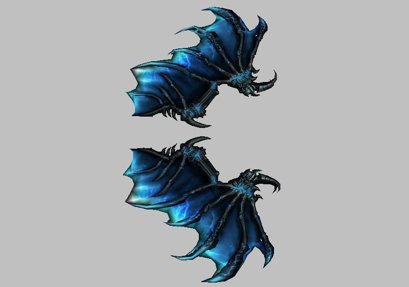 Blue Dragon Wing Low-poly 3D model_1