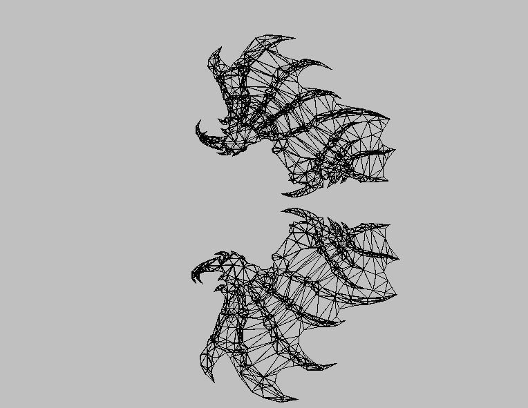 Blue Dragon Wing Low-poly 3D model_22