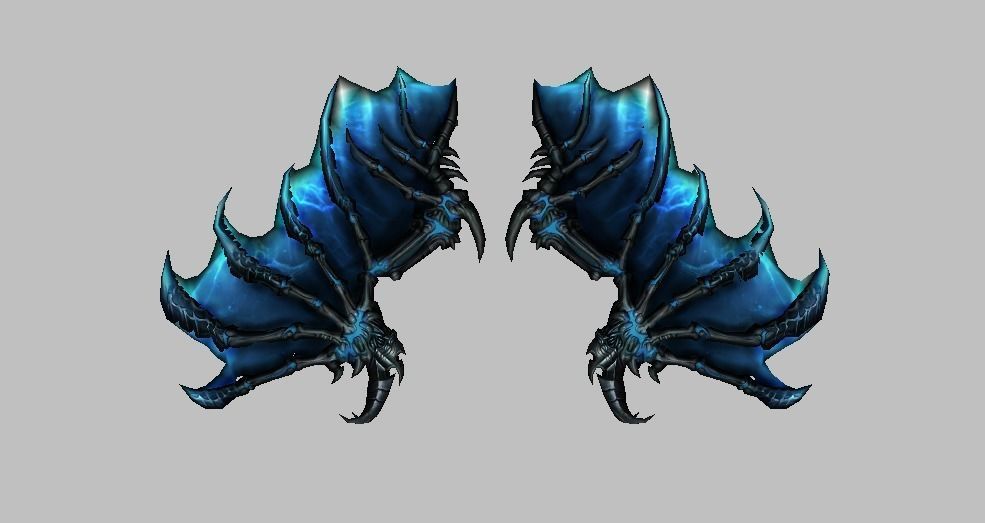 Blue Dragon Wing Low-poly 3D model_17