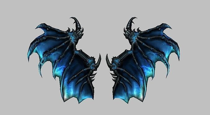 Blue Dragon Wing Low-poly 3D model