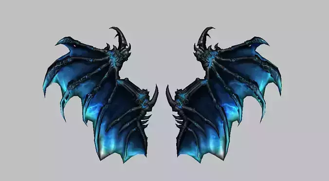 Blue Dragon Wing Low-poly 3D model