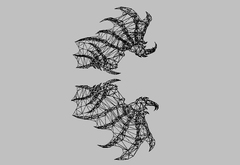 Blue Dragon Wing Low-poly 3D model_20