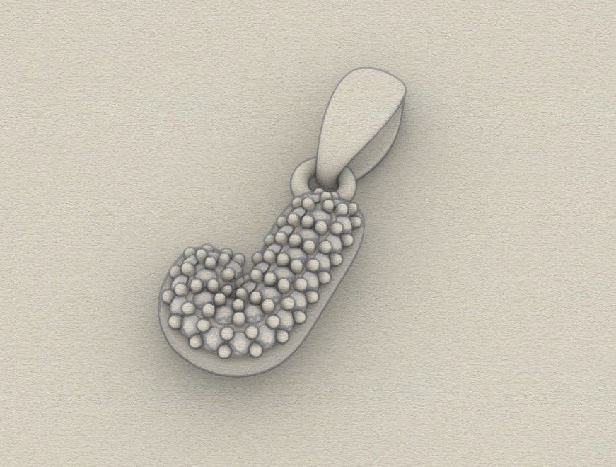 Model 527 Camber Initial J Letter Diamond Pendant 3D print model_10