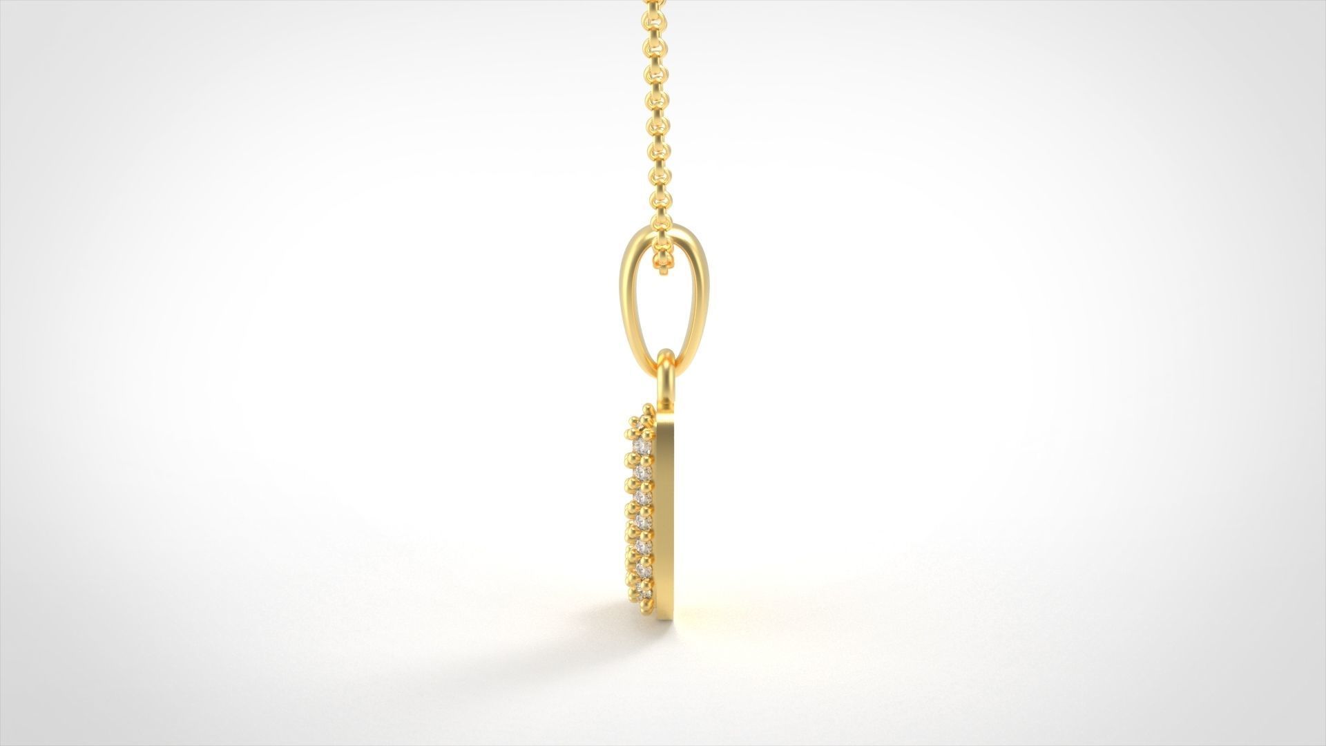 Model 527 Camber Initial J Letter Diamond Pendant 3D print model_2