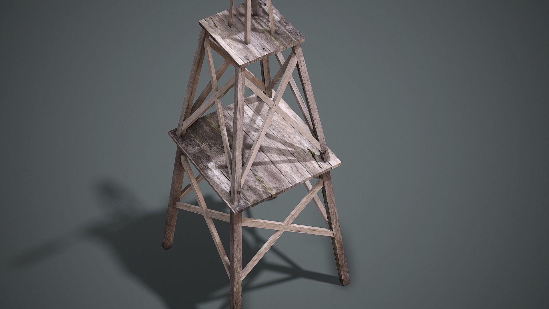 Wooden Windmill - Low Poly Mobile Ready Low-poly 3D model_6