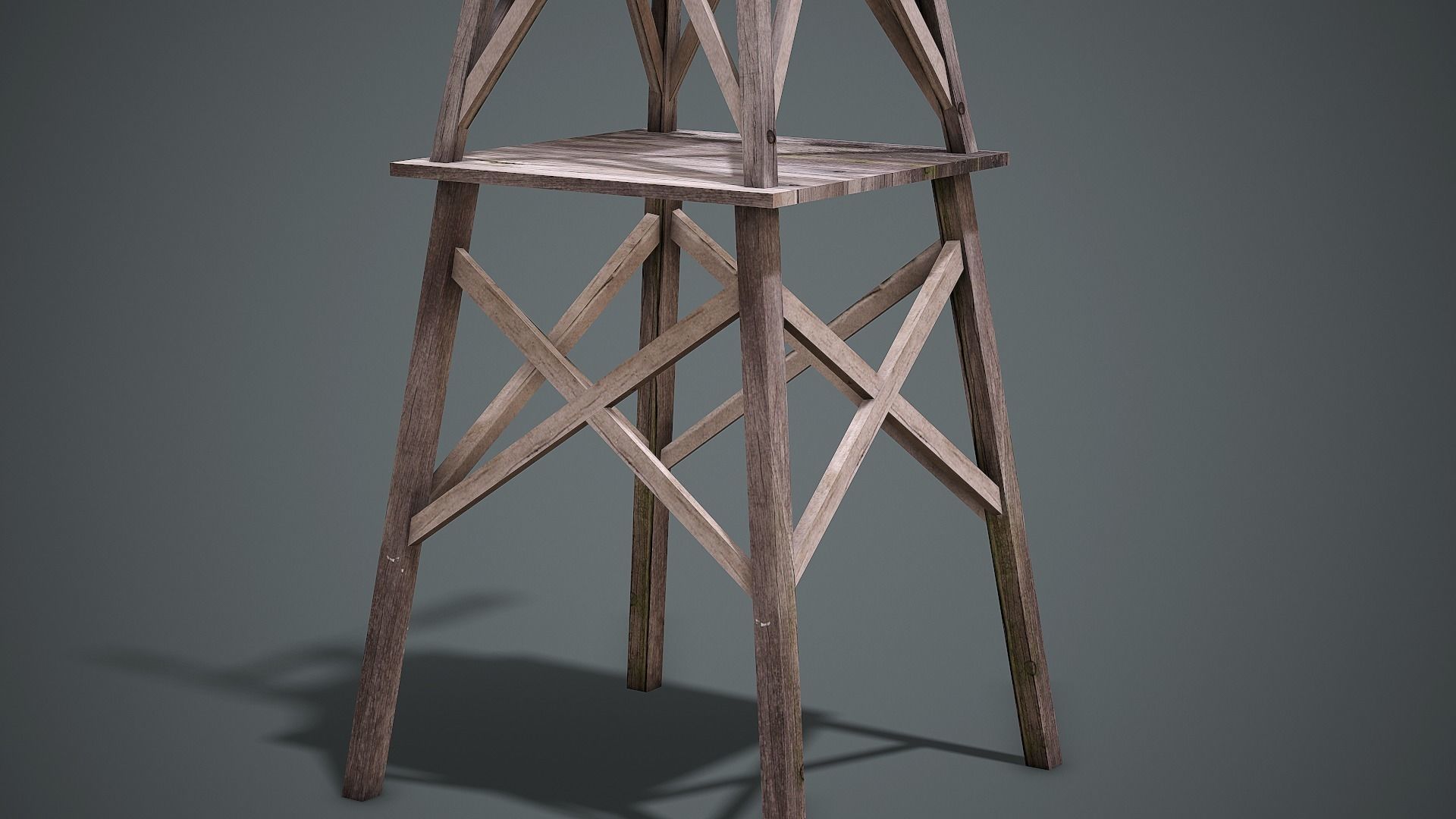 Wooden Windmill - Low Poly Mobile Ready Low-poly 3D model_7