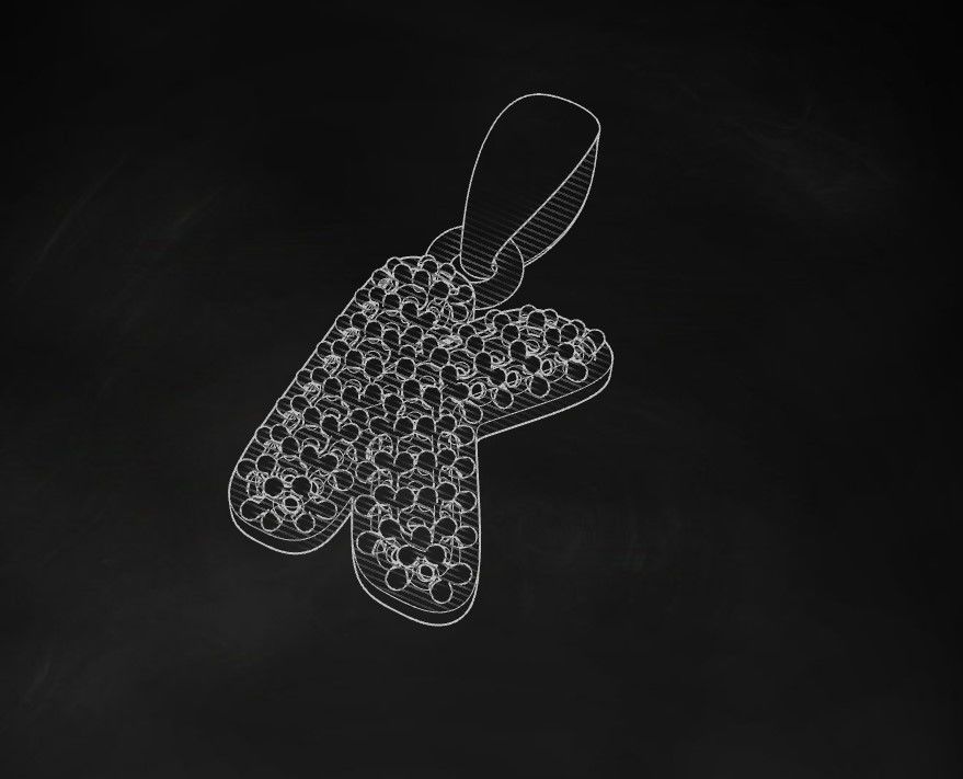 Model 528 Camber Initial K Letter Diamond Pendant 3D print model_11