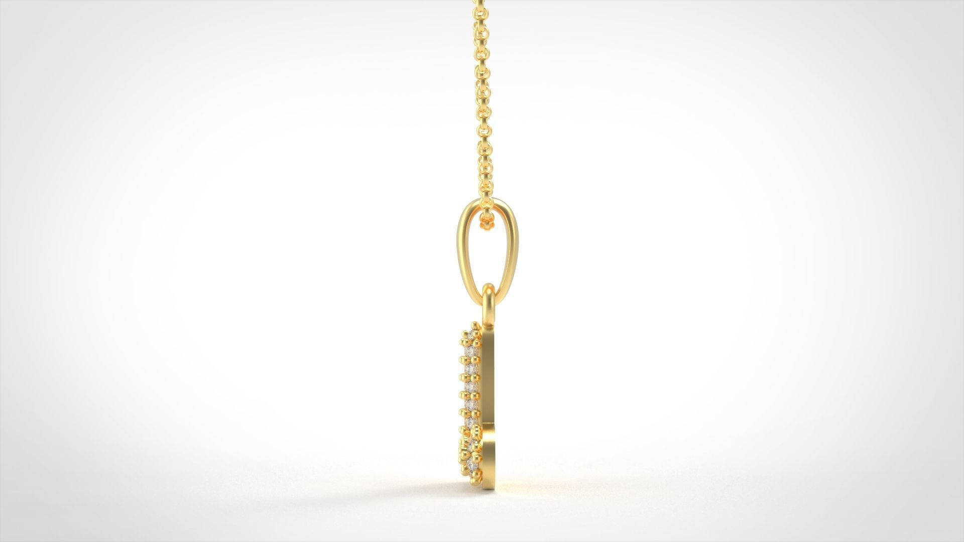 Model 529 Camber Initial L Letter Diamond Pendant 3D print model_3