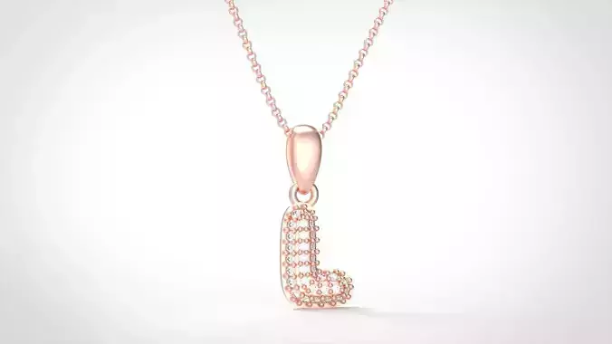 Model 529 Camber Initial L Letter Diamond Pendant 3D print model