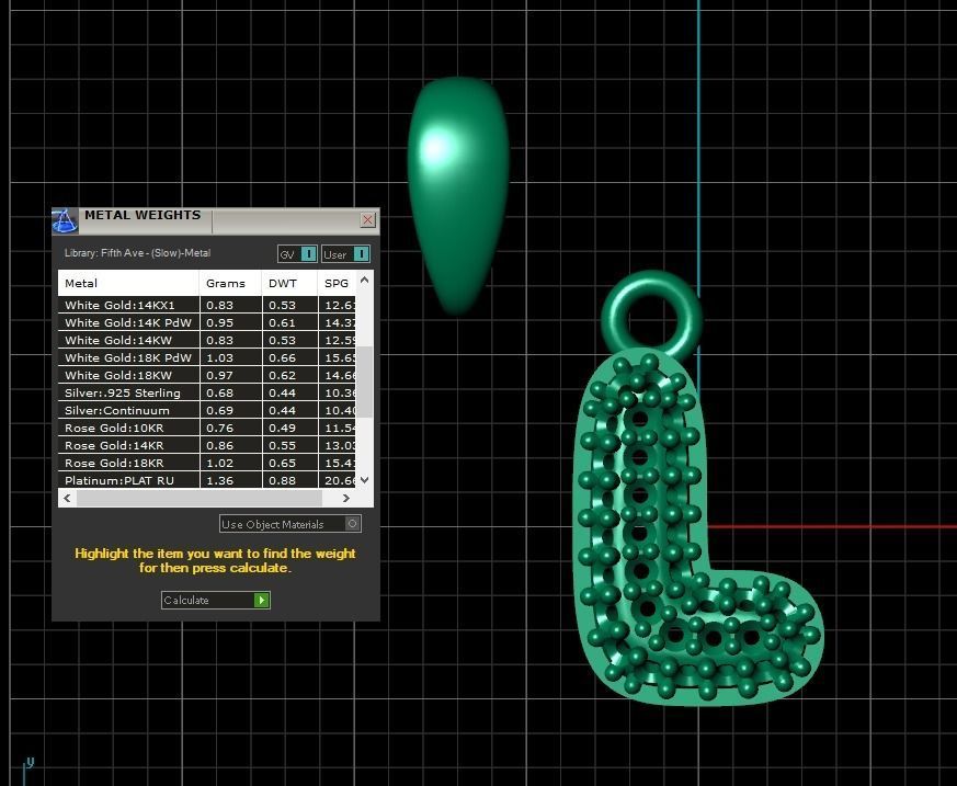 Model 529 Camber Initial L Letter Diamond Pendant 3D print model_14