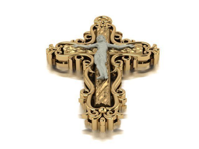 Cross pendant 3D print model_12