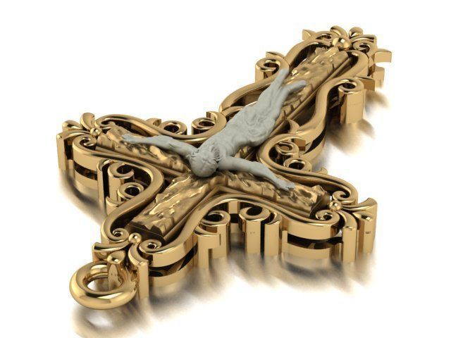 Cross pendant 3D print model_20