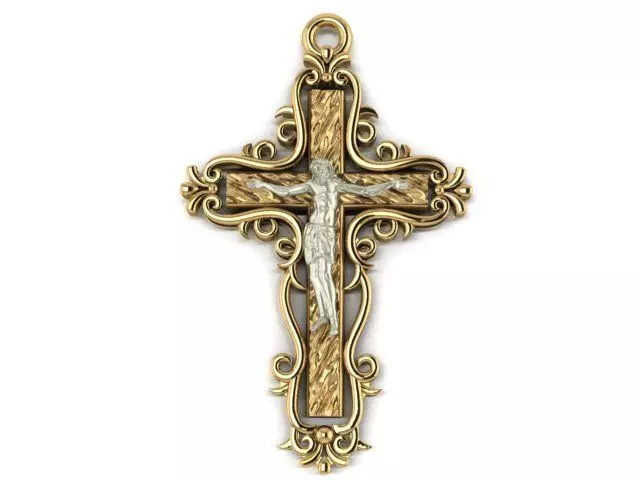 Cross pendant 3D print model_0